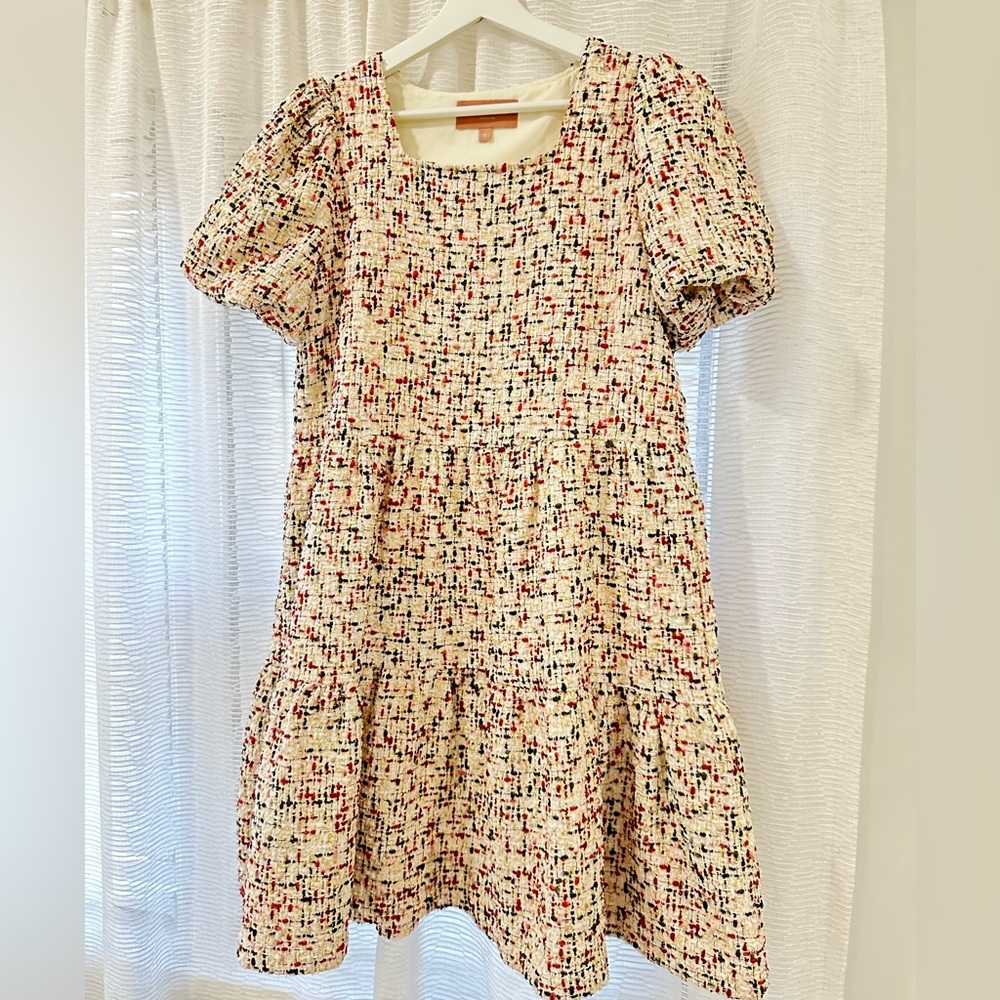 JessaKae Belle Tweed Puff Sleeve Dress Size small